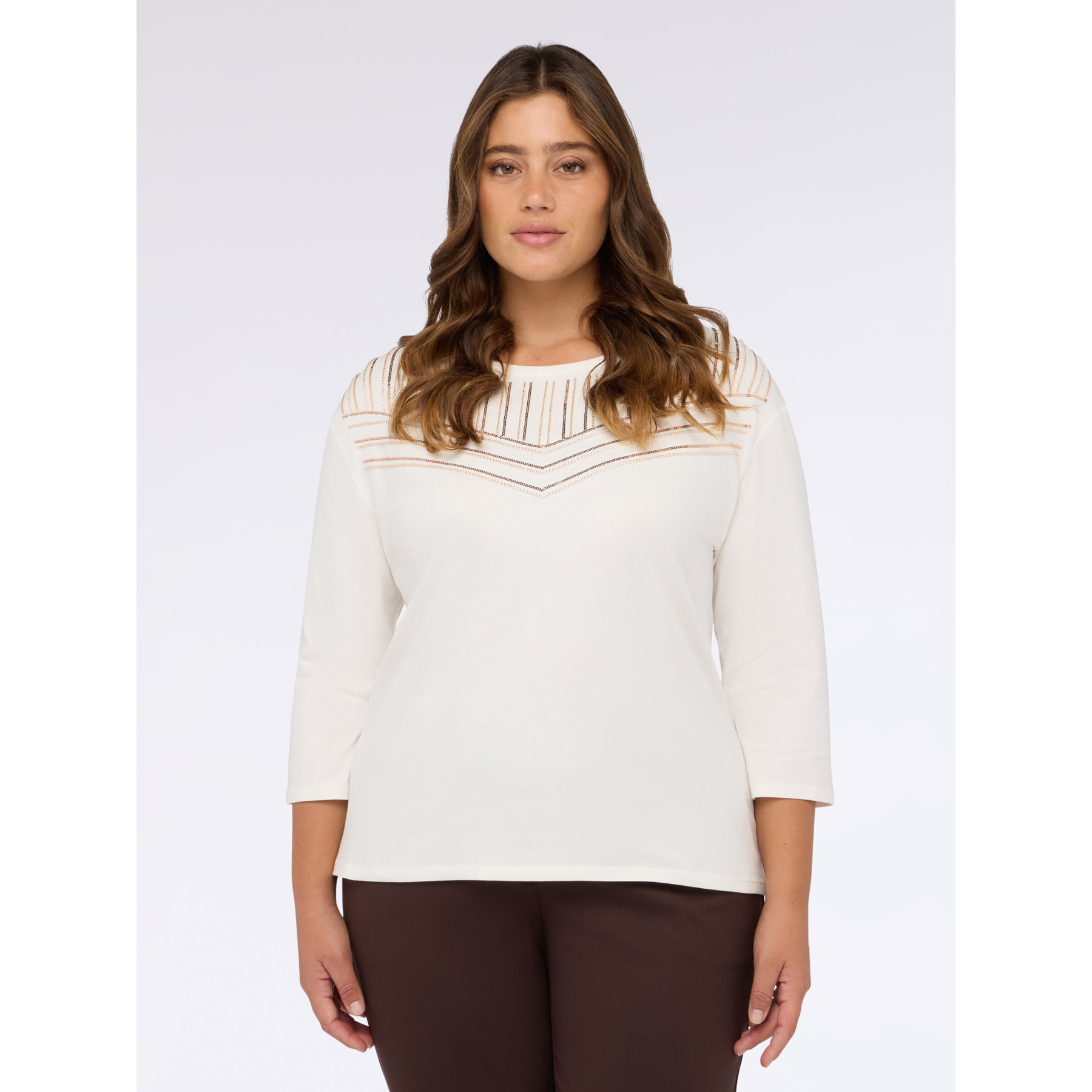 Fiorella Rubino - Camiseta de algodón con lentejuelas - Blanco