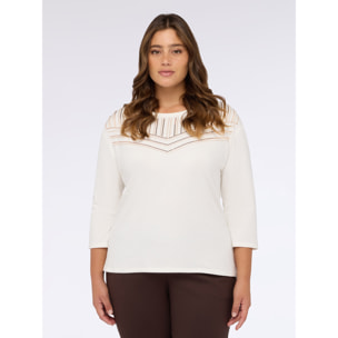 Fiorella Rubino - Camiseta de algodón con lentejuelas - Blanco