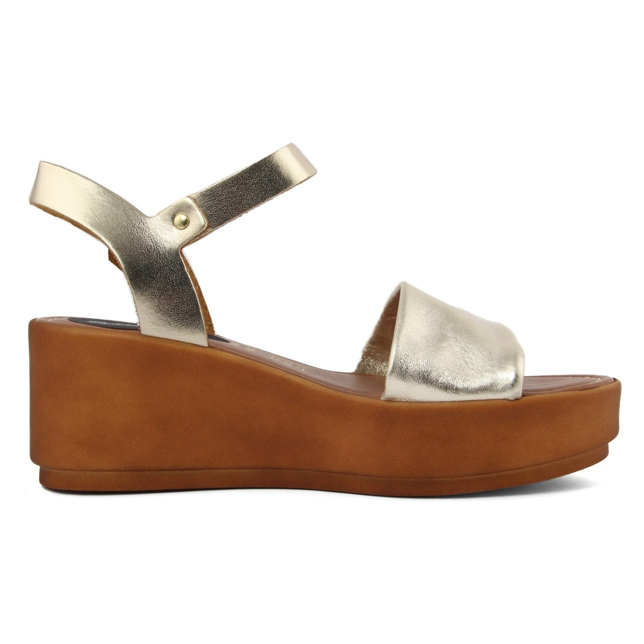 Sandali Donna In Pelle Colore Dorato-Altezza Tacco: 6,7 cm