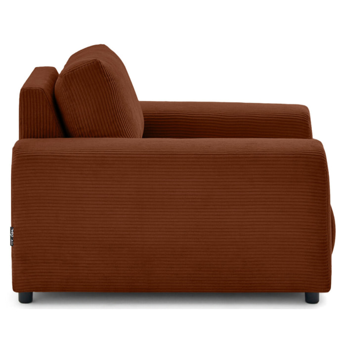 Garance - fauteuil en velours côtelé - Terracotta