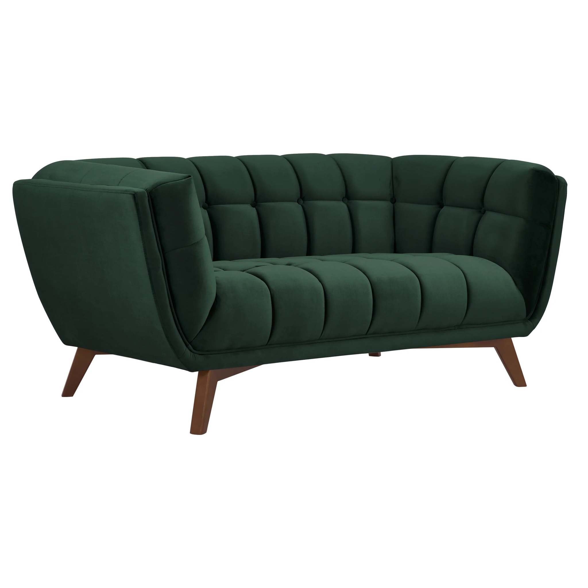 Canapé 2 places en velours vert foncé - Mona