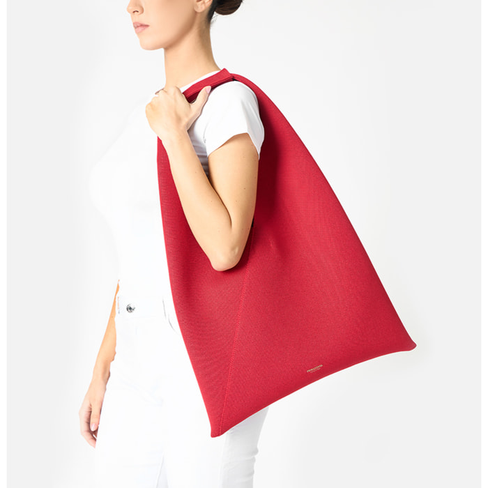 Borsa a spalla donna rossa in tessuto
