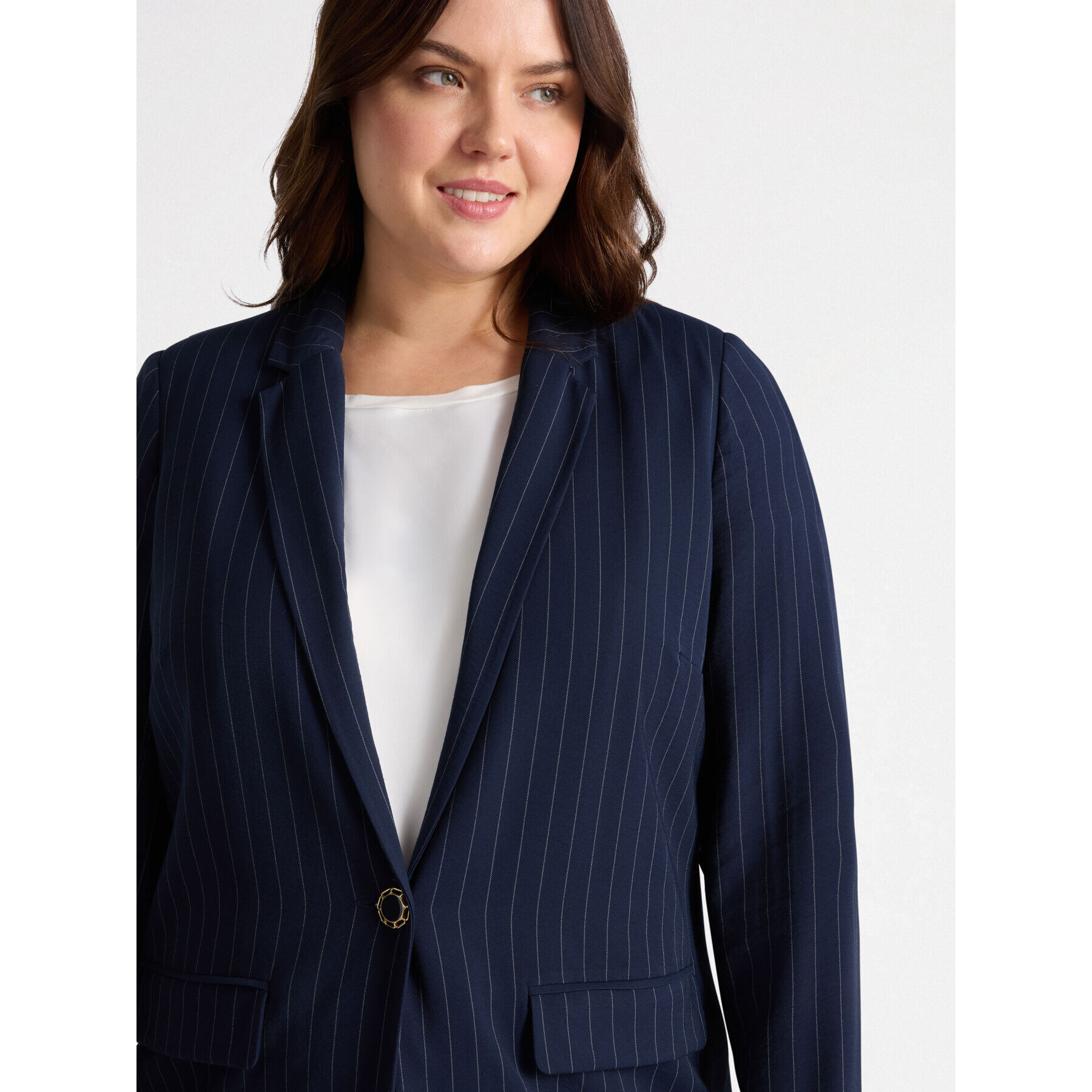 Fiorella Rubino - Blazer en tejido de rayas diplomáticas - Azul