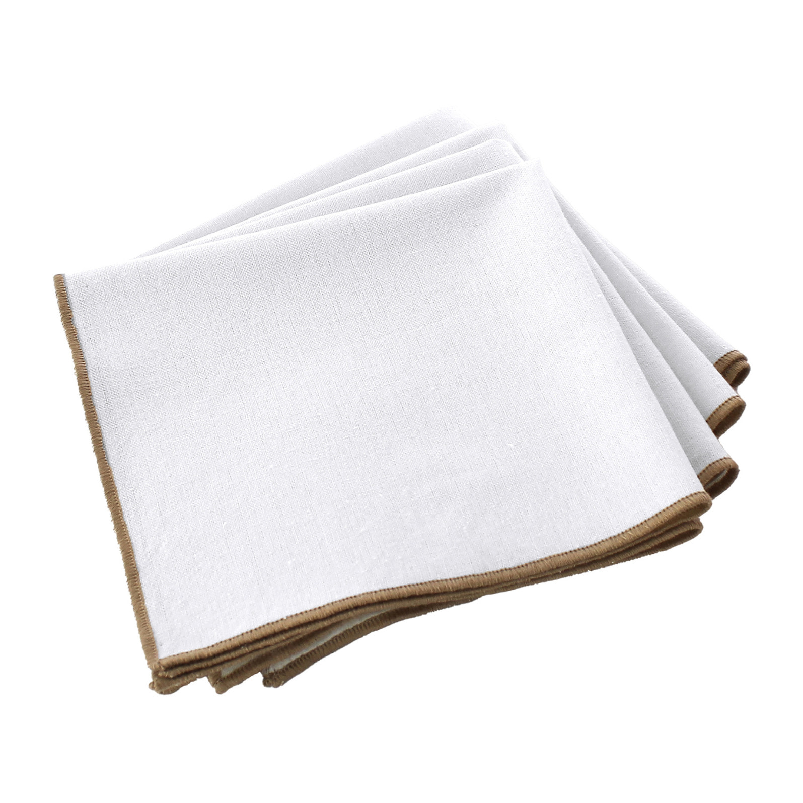 Serviette de table unie et bourdonnée - Blanc