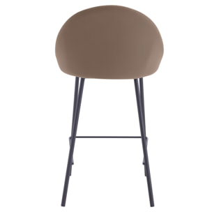 Lot de 2 chaises pour îlot central 65 cm en cuir synthétique marron - Misty