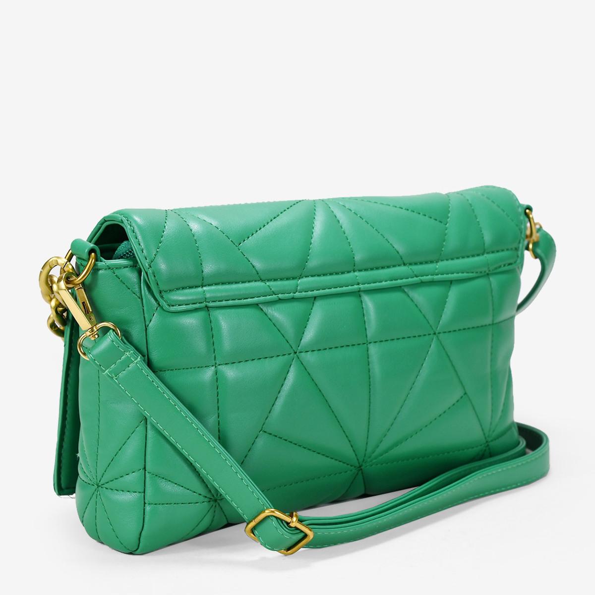 Bolso bandolera verde con solapa