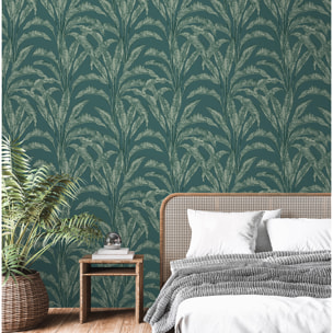 Papier peint feuilles bananier tropical vert forêt