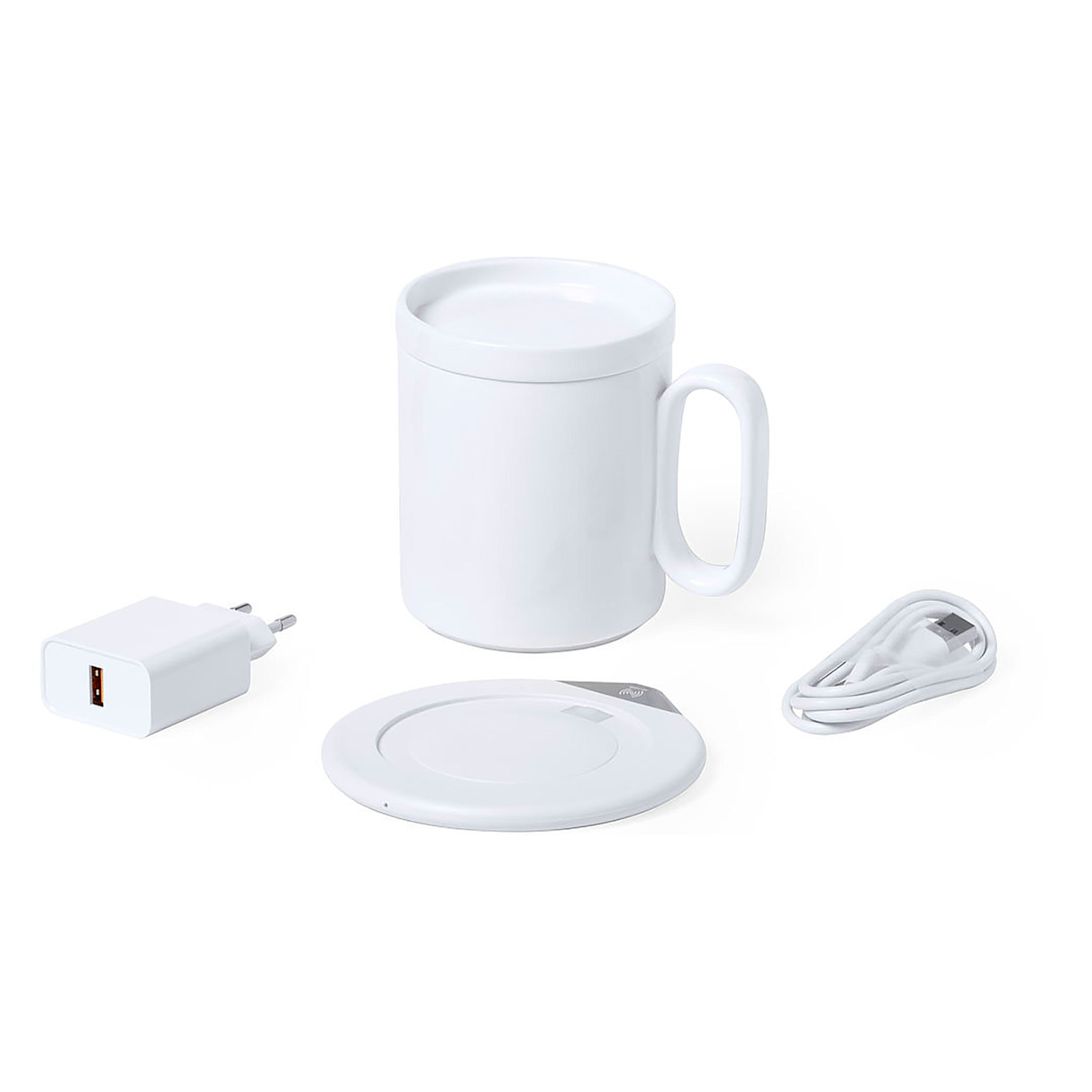 Calentador Tazas Cargador 350 ml. Inalámbrico 15W. Conexión USB