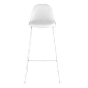 Chaise de bar Leni blanche 75 cm (lot de 2)