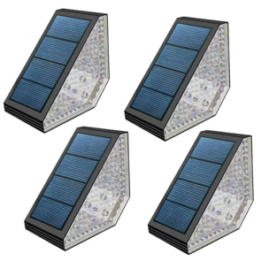 Lot de 4 balises solaires pour marches d'escalier noires LED blanc chaud 4x STEPY L11cm