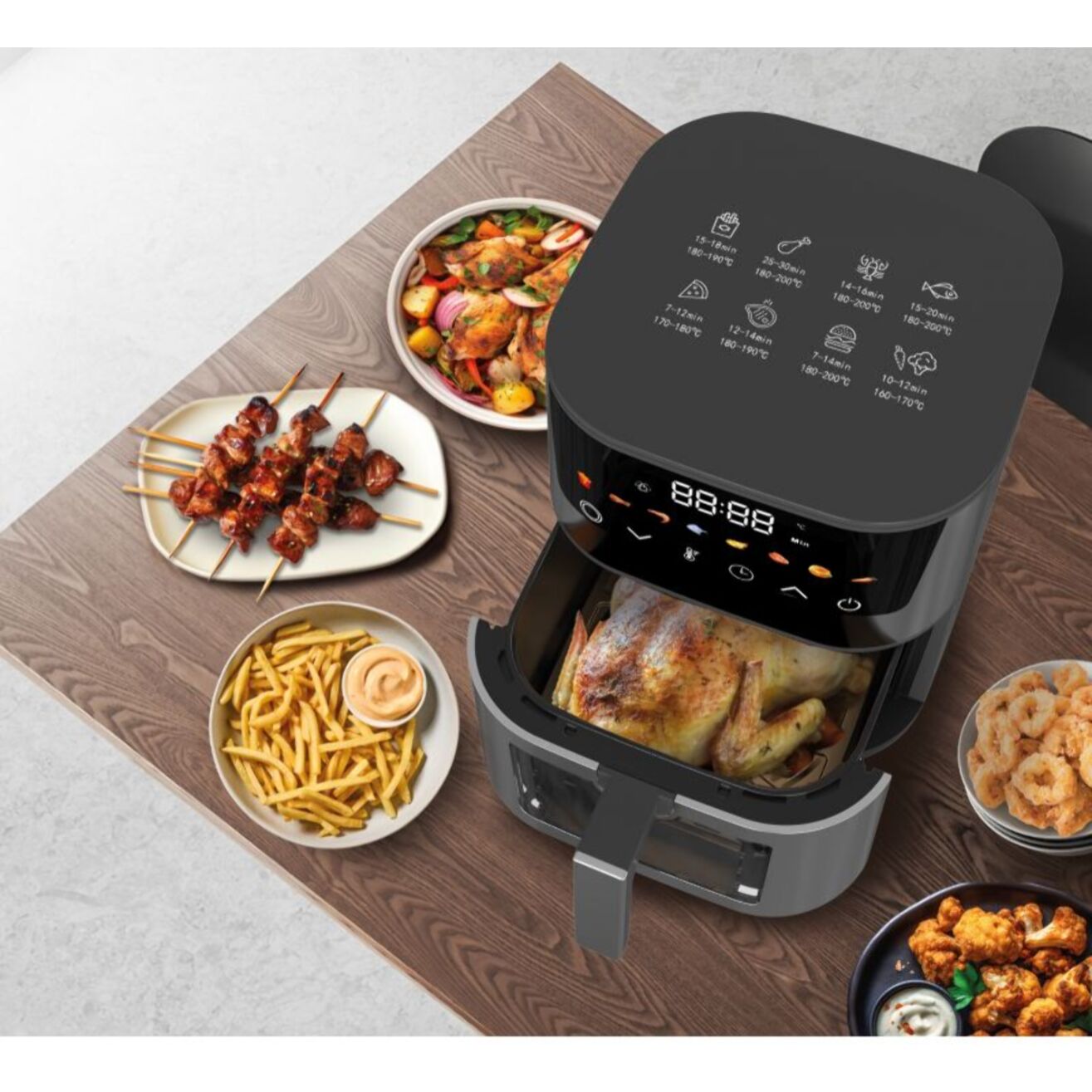 Friteuse à air chaud Air fryer 5L 1400W Argent Fagor FGAF220V