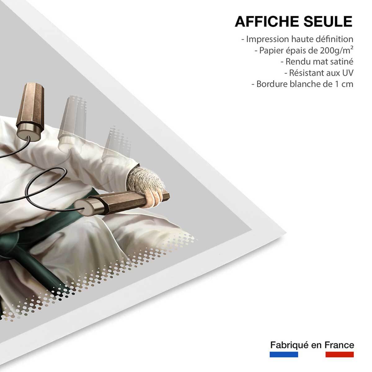 Affiche enfant karaté paresseux  Affiche seule