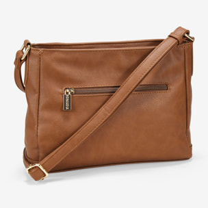 Bolso bandolera marrón con cremallera