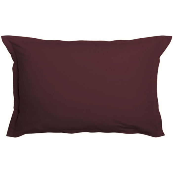 Lot de 2 taies Volant Plat Pique Grenat