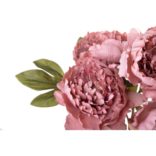 Peonia Con 5 Fiori. Altezza 50 Cm - Pezzi 3 - 20X50X20cm - Colore: Rosa - Bianchi Dino - Fiori Artificiali