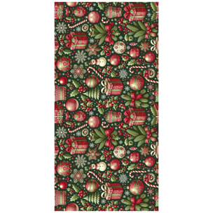 Passatoia natalizia XMAS CANDY antimacchia antiscivolo lavabile. Tappeto multiuso, dolci e caramelle di Natale
