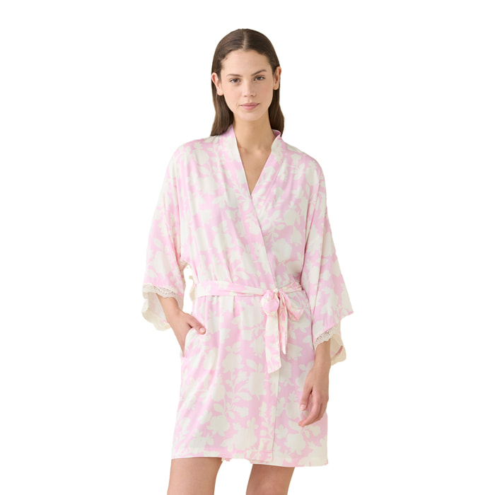 Vestaglia kimono donna estiva in viscosa articolo floret. Noidinotte