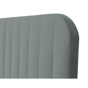 Stuart - lit coffre - 160x200 cm - sommier inclus - en velours - Gris Anthracite