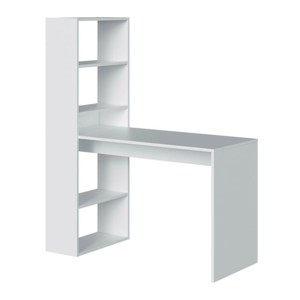 Mesa de escritorio con estantería en blanco artik 120x50 cm Duplo Blanco Artik (Blanco Mate)