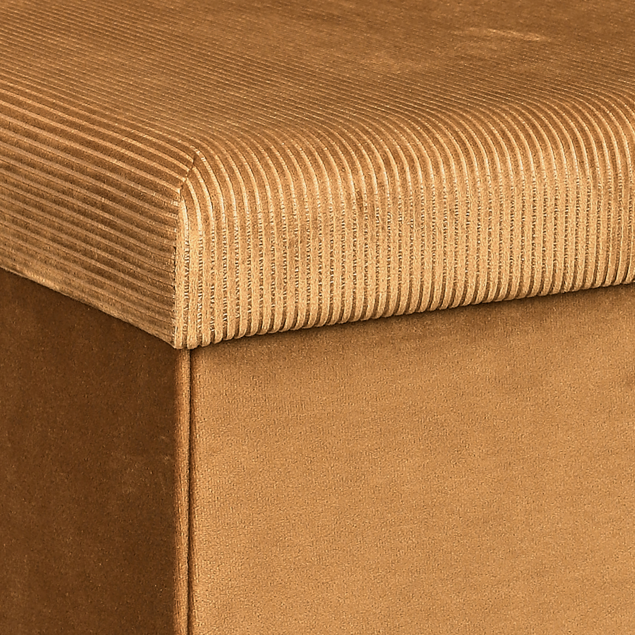 Coffre Pouf Pliable Velours Cotele Giulia Jaune