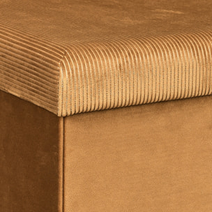 Coffre Pouf Pliable Velours Cotele Giulia Jaune