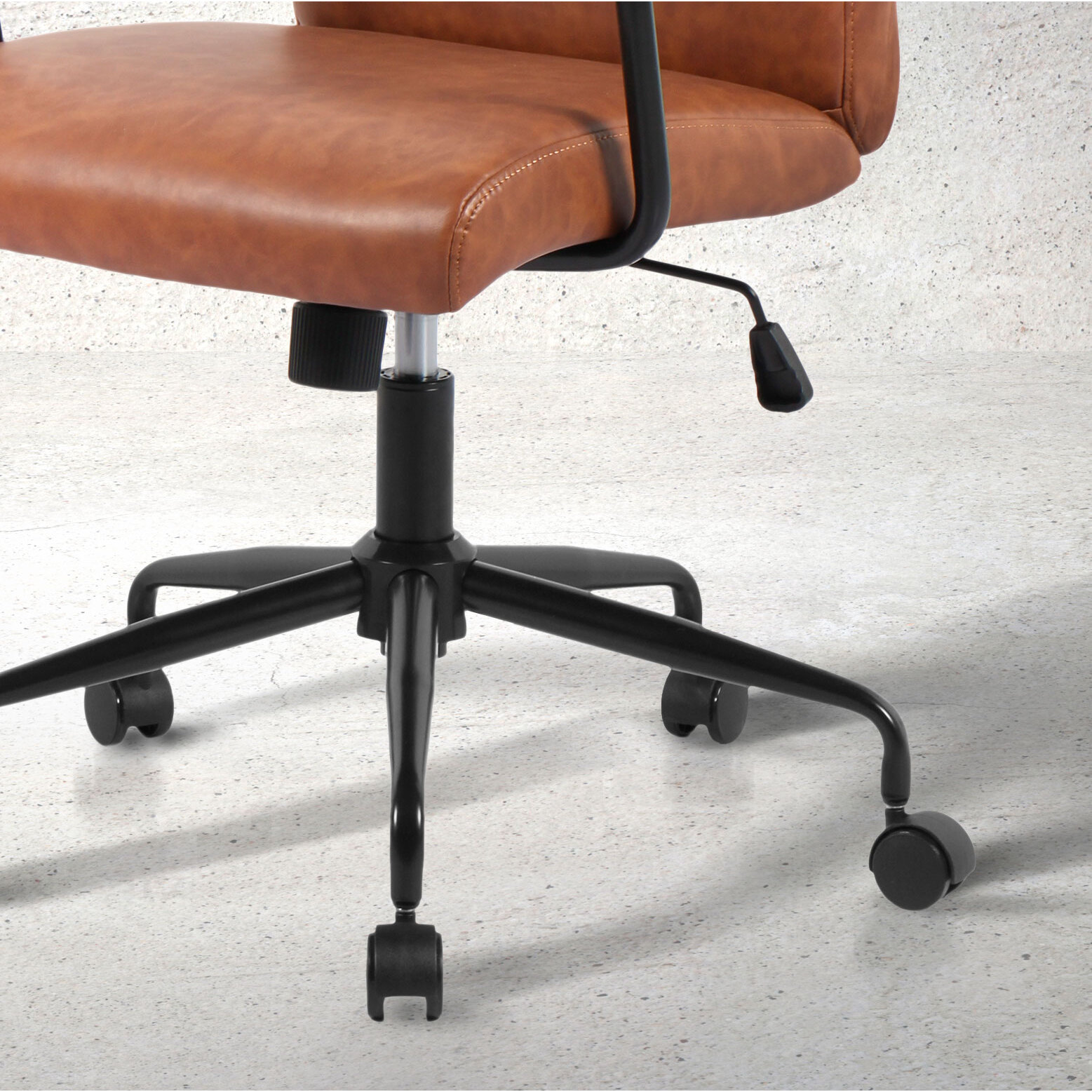 Silla de estudio Oli polipiel marrón 99x64x70 cm