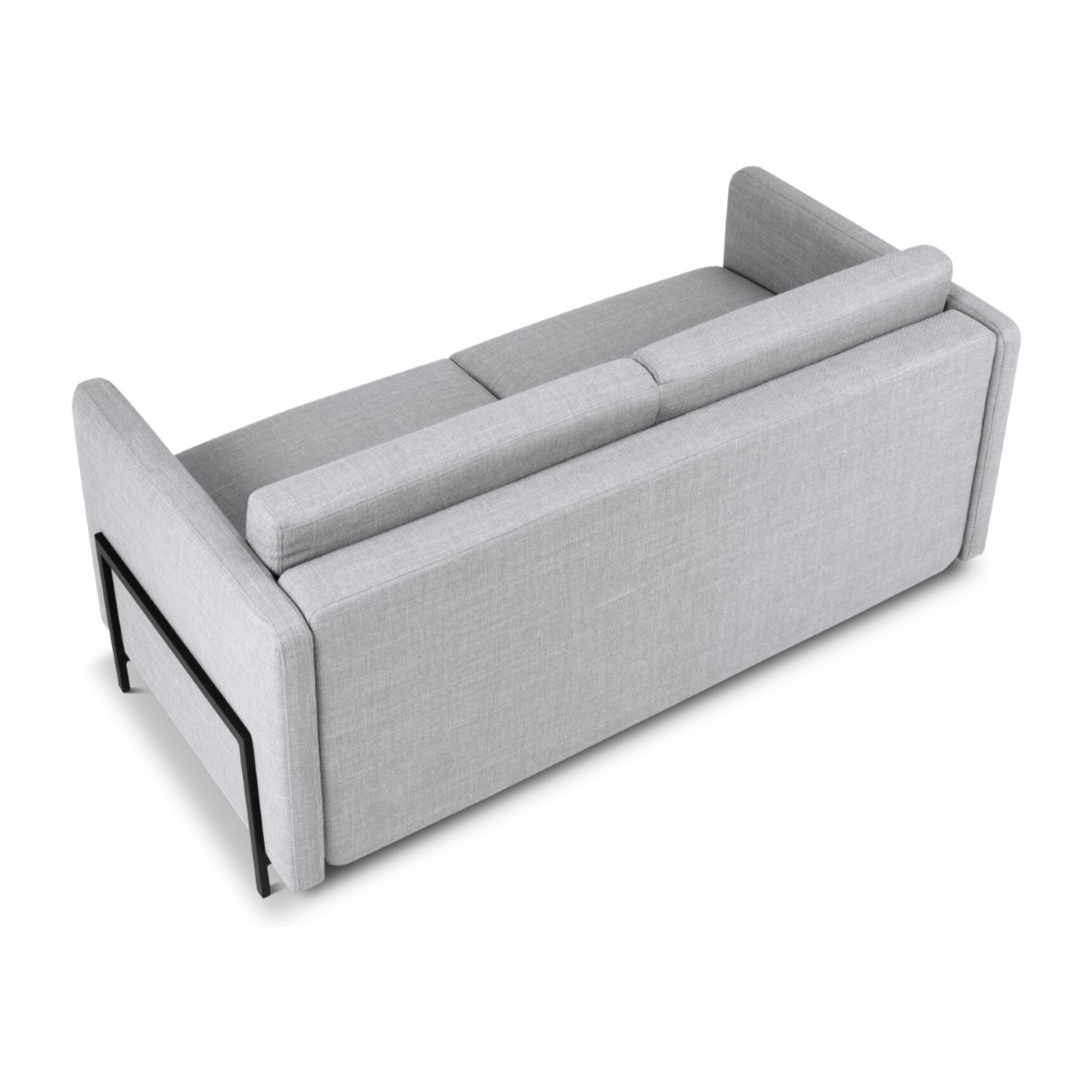 Canapé convertible "Yanis" 2 places en tissu structurel gris clair