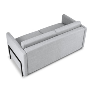 Canapé convertible "Yanis" 2 places en tissu structurel gris clair