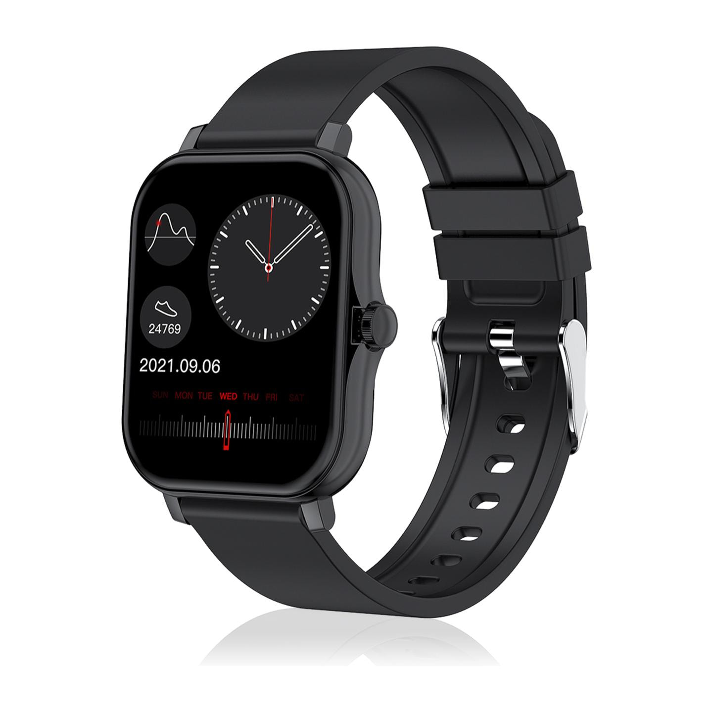 Smartwatch H30 con monitor de tensión y O2 en sangre, corona lateral funcional, notificaciones de aplicaciones.
