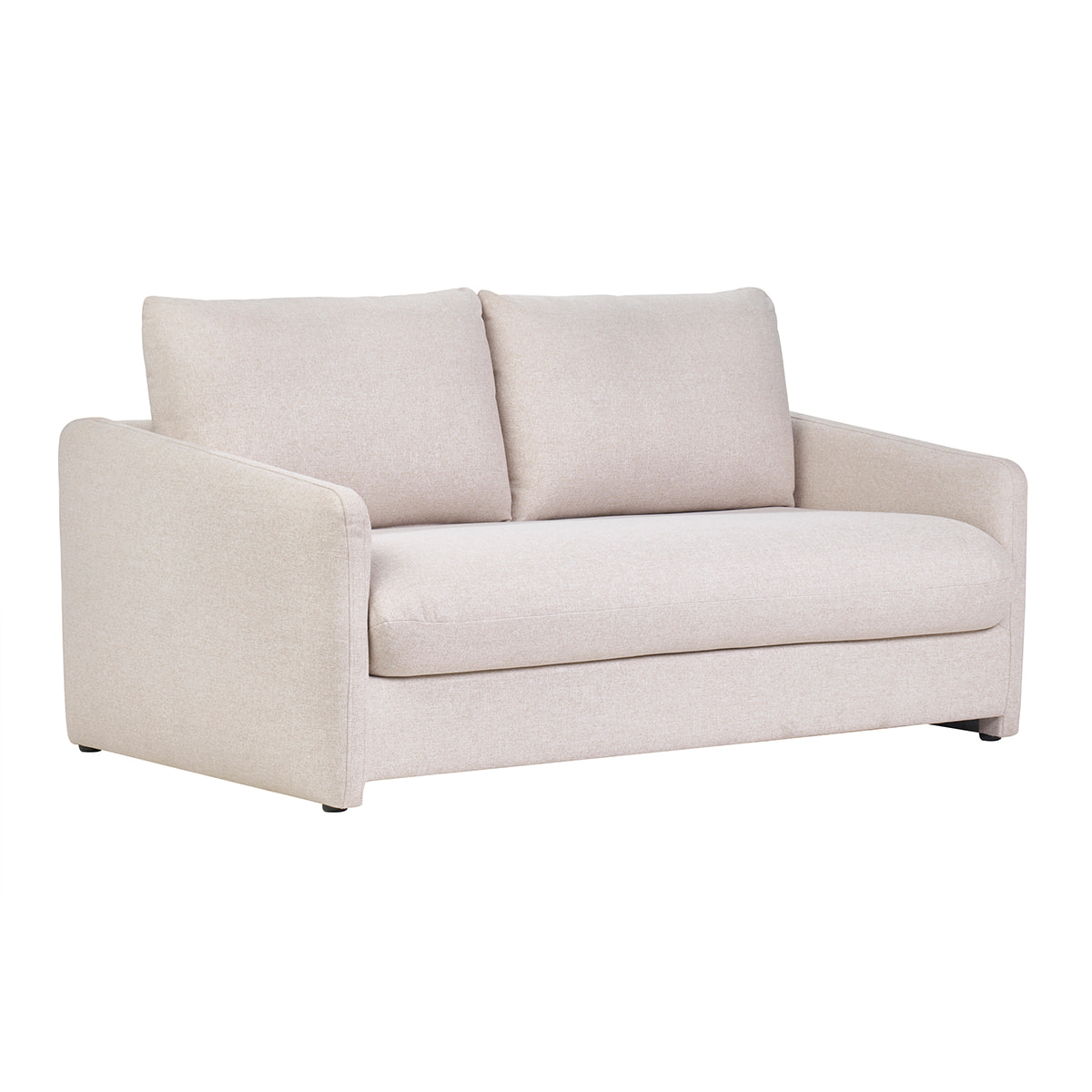Canapé convertible 2 places en tissu beige crème PAULIN