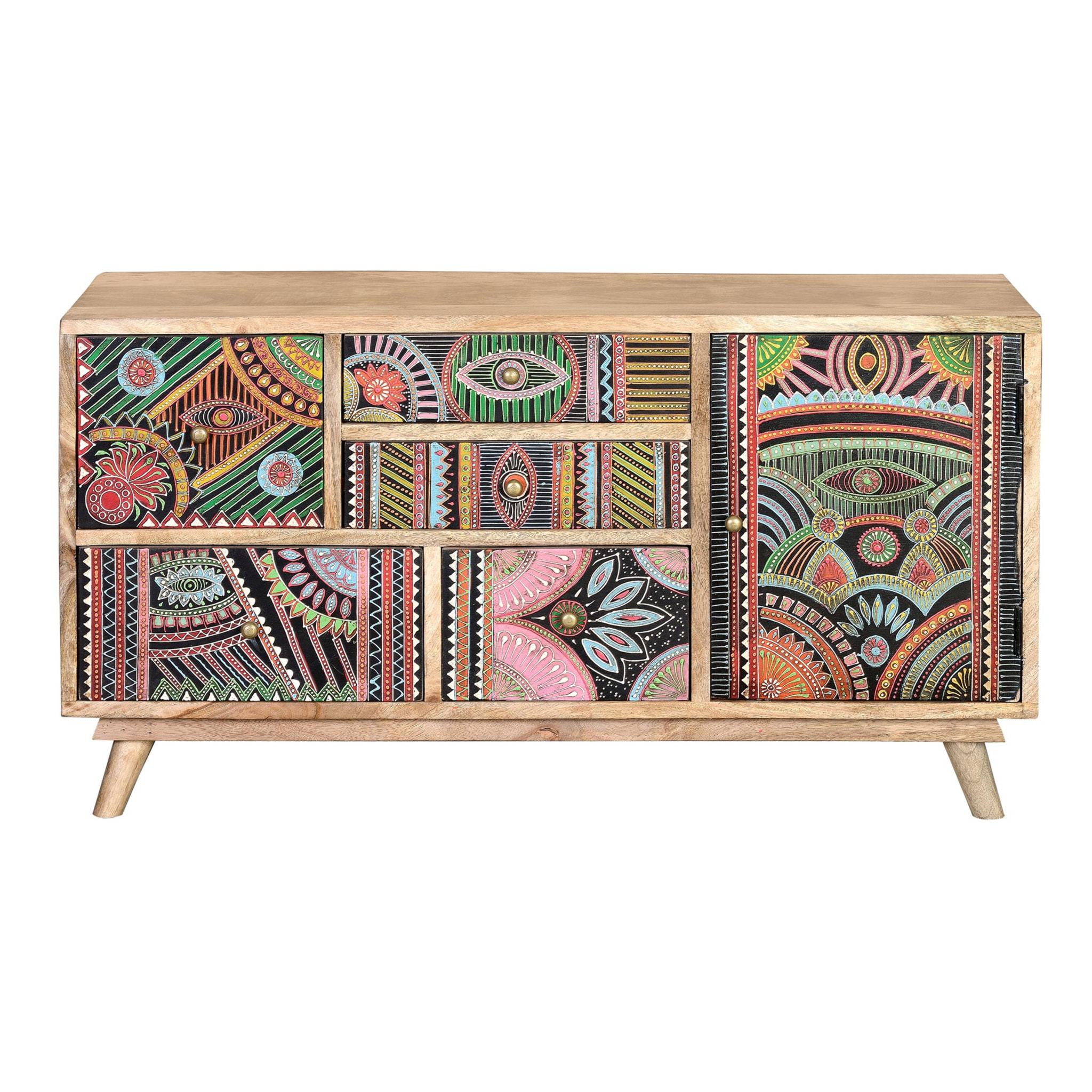 Cómoda de Madera de Mango 100 Cm Estilo Boho Ethnic