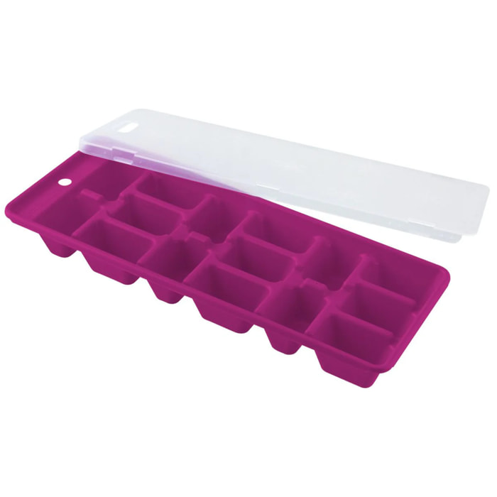 Lot de 3 bacs à glaçons coloré avec couvercle pour 15 glaçons Fackelmann Bar Concept