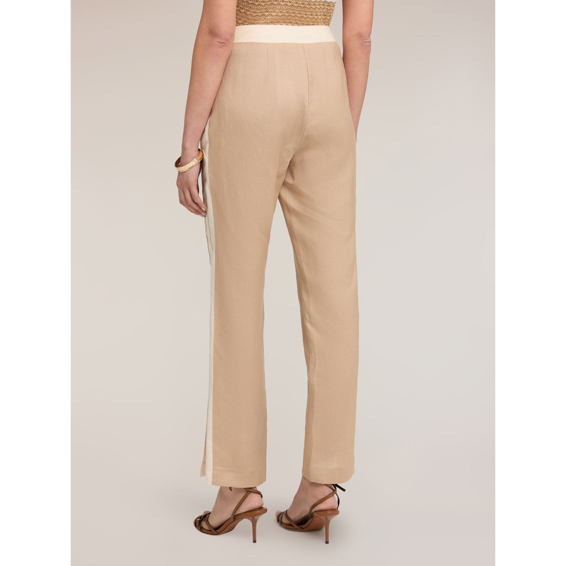 Motivi - Pantaloni con piping e spacco sul fondo - Beige