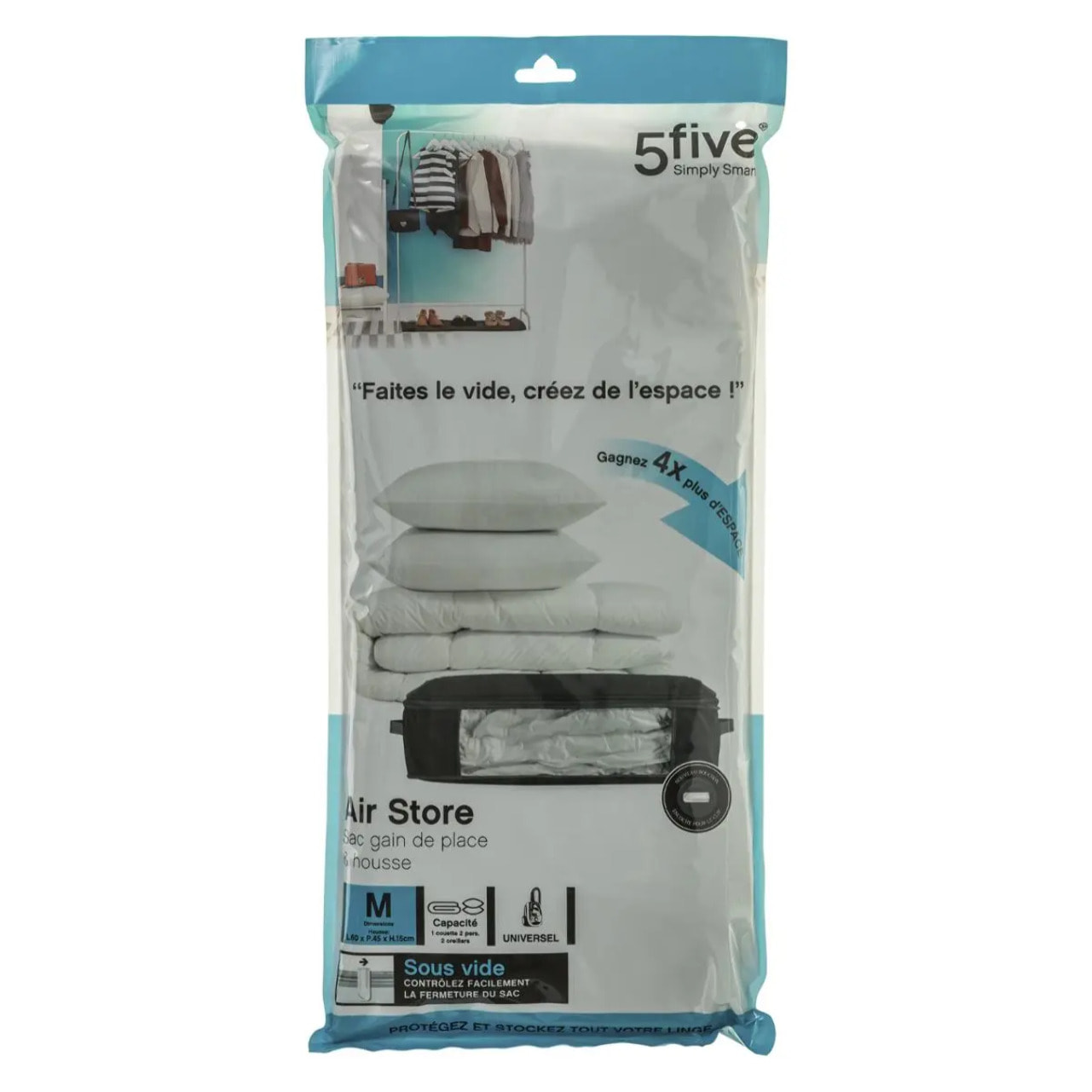 Housse rangement sous vide 60x45x15cm "Air-Store"