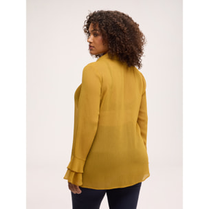Fiorella Rubino - Blusa in crêponne con volant - Giallo