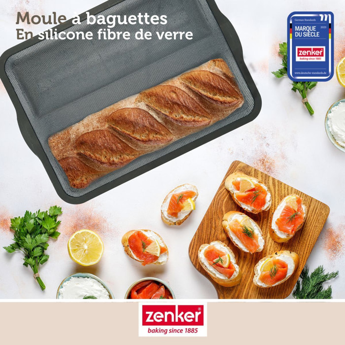 Moule à baguettes de pain 36 x 26 cm Zenker Silicone fibre de verre