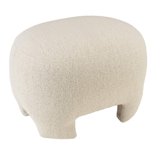 LEOPOLD - Pouf forme design n°1 en tissu petite bouclette beige