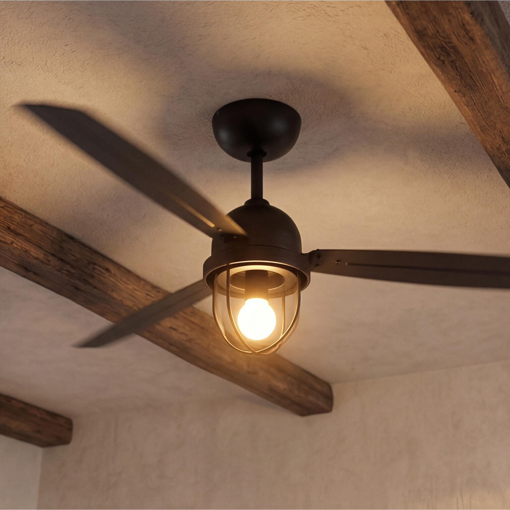 FORLIGHT Ventilador IP20 Mariner E27 15W Negro Negro