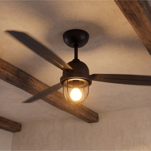 FORLIGHT Ventilador IP20 Mariner E27 15W Negro Negro