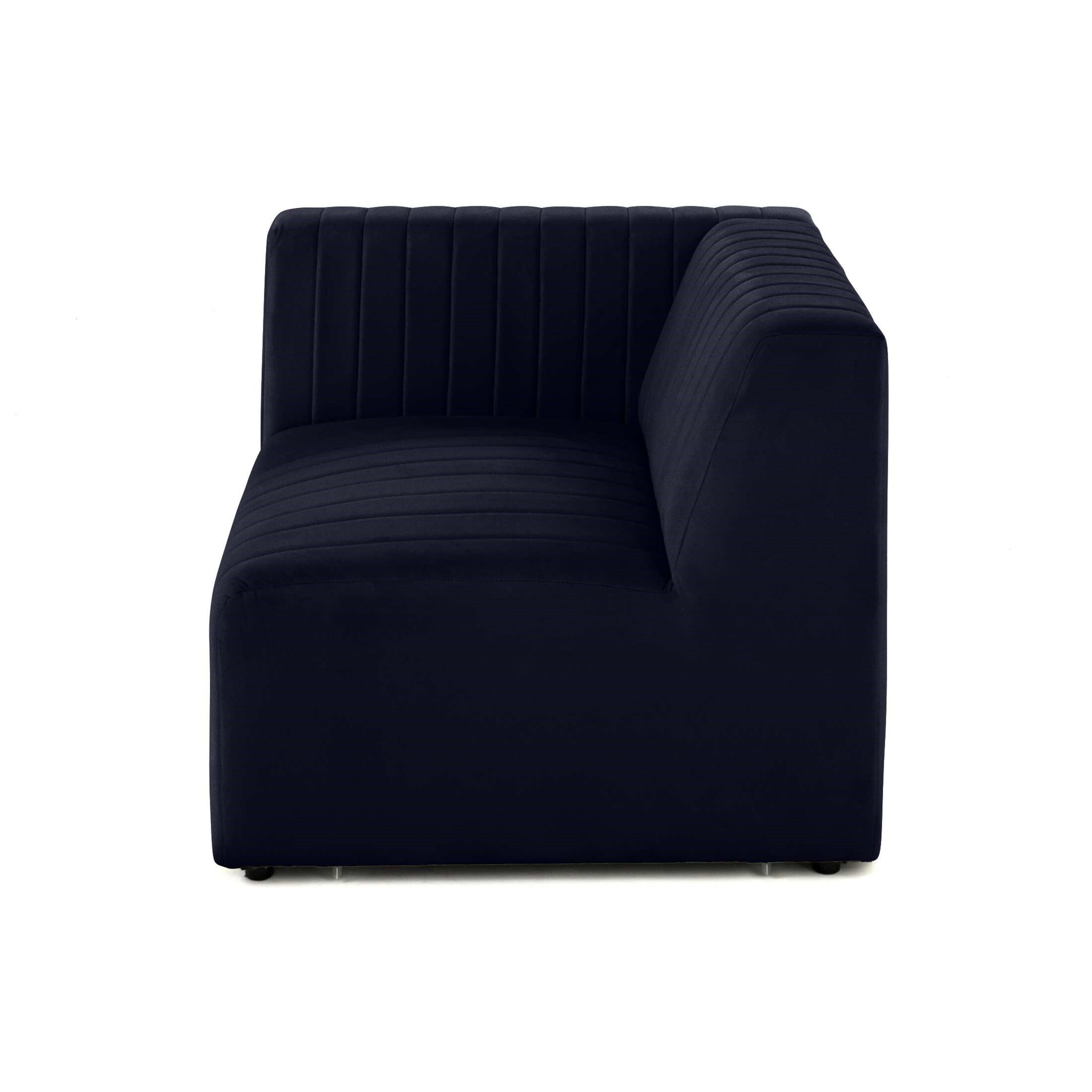 Nova - module d'assise gauche - en velours - Bleu marine