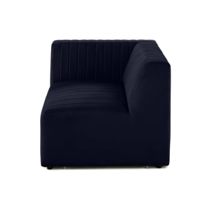 Nova - module d'assise gauche - en velours - Bleu marine