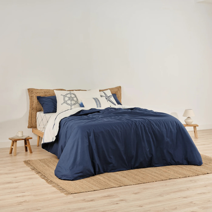 Housse de couette réversible en popeline 80 fils Marino-Ibiza