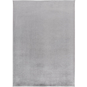 CORALINE Alfombra lisa lavable color plata, varias medidas disponibles.