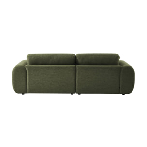 Canapé d'angle droit 3 places tissu, pieds ronds ZENIO