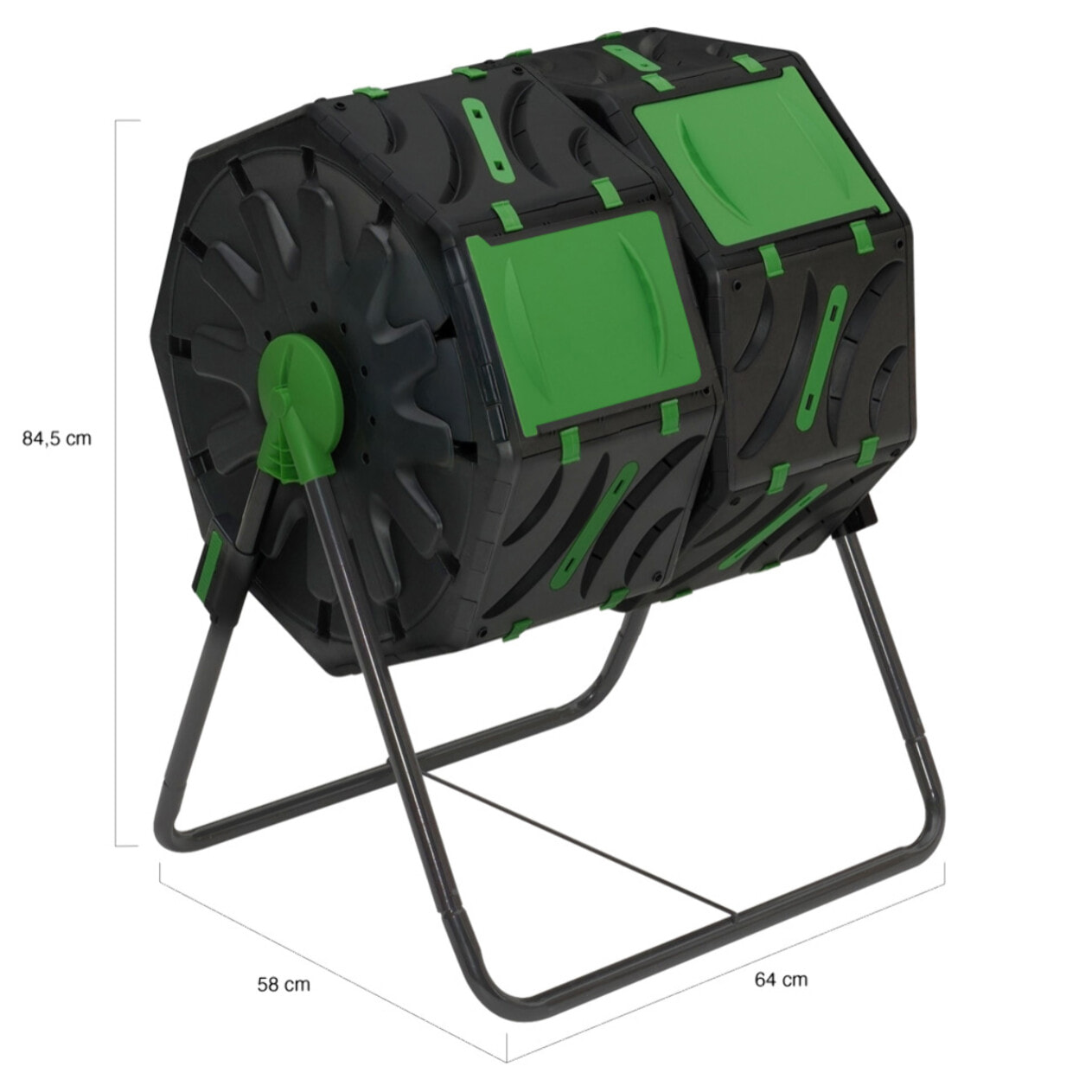 Bac de compostage rotatif double compartiments 140L