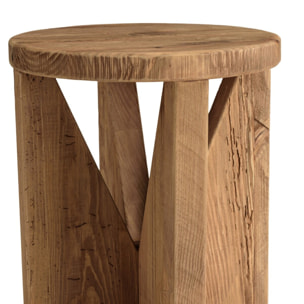 SANDY - Tabouret rond 40x40cm bois Pin recyclé