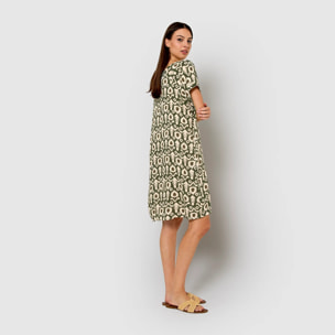 Vestido corto bambula detalles plisados kaia vercacería