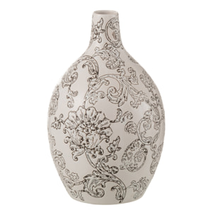J-Line vase Zen Rond - porcelaine - blanc/noir - 30 cm de hauteur