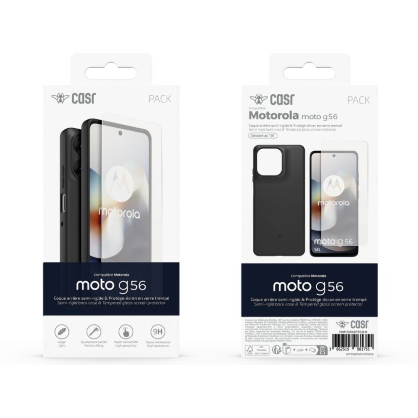 Coque CASR Moto G56 coque + verre trempé