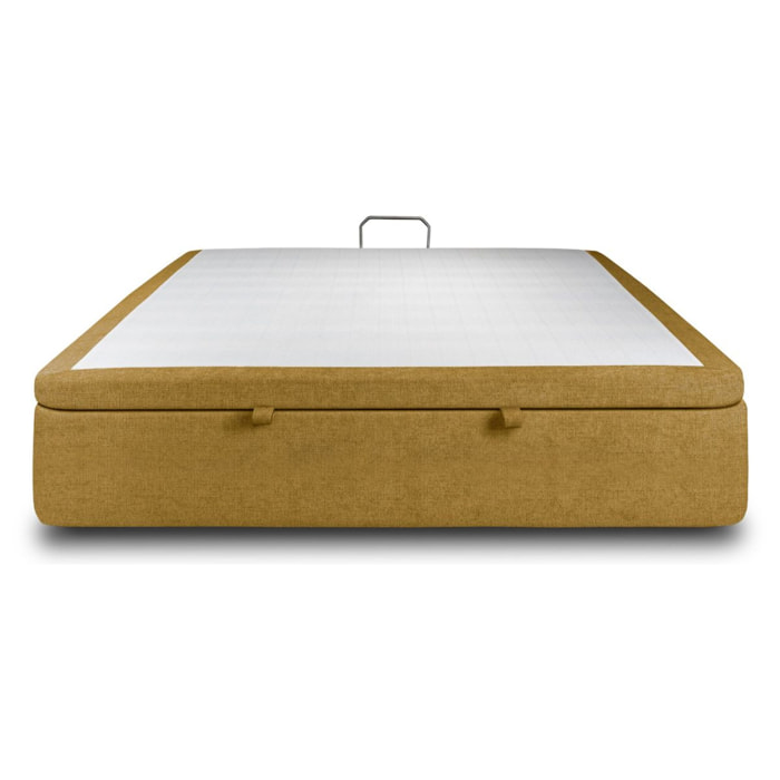 Sommier Coffre en toile nattée  - Grand coffre et ouverture facile - Montage rapide, adapté à tous les matelas - Hauteur Totale de 39cm - Finition soignée - 2 places